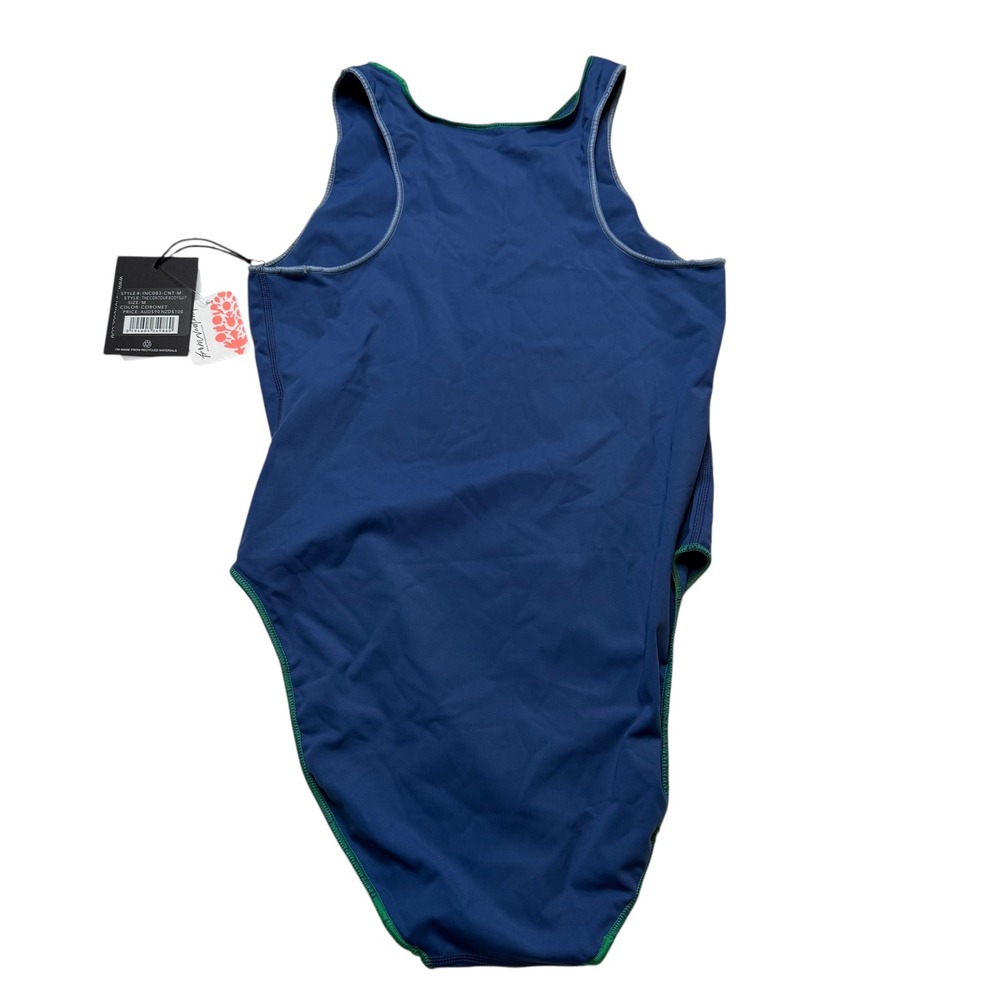 FREE PEOPLE It's Now Cool The Contour Bodysuit Blue Green Women's Medium FLAWED - Picture 2 of 8